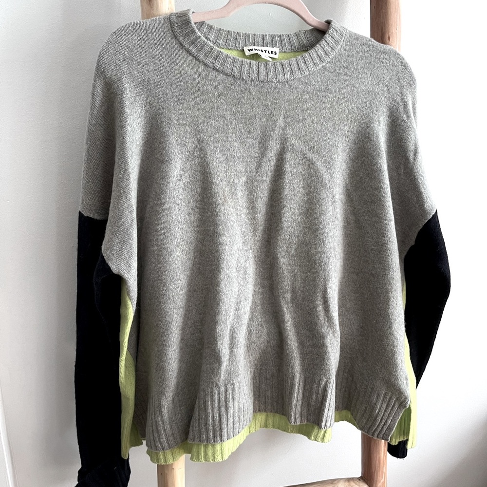 Whistles Merino Wool Color Block Sweater